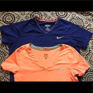 Large Blue Nike Pro Tee Medium Peach Nike Pro Tee