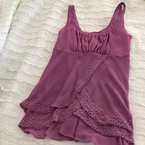 Lilac Beaded Flowy Top