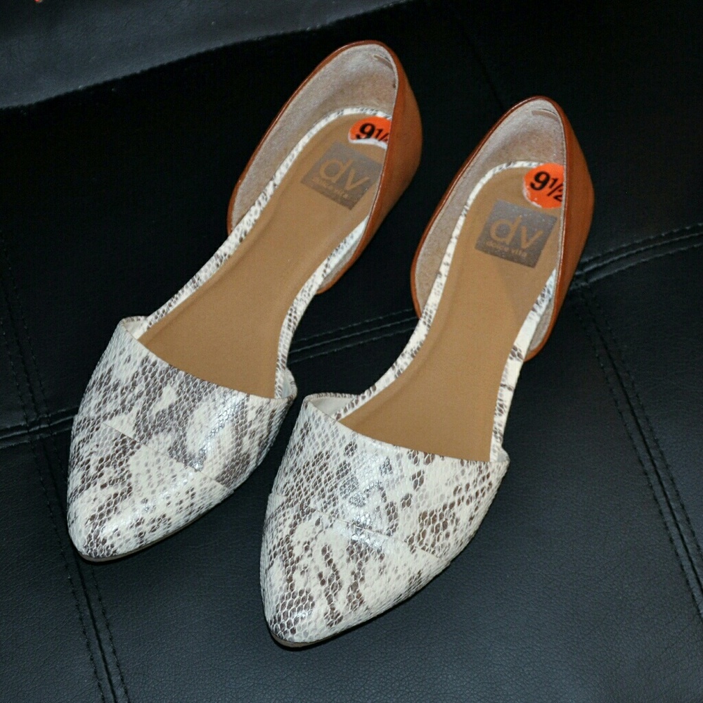 Dolce Vita Snake Skin Pointed Toe Flat