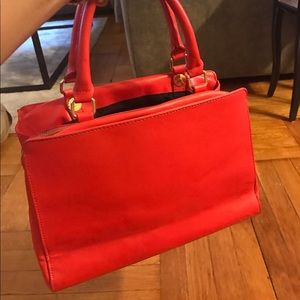 Red leather Zara hand bag