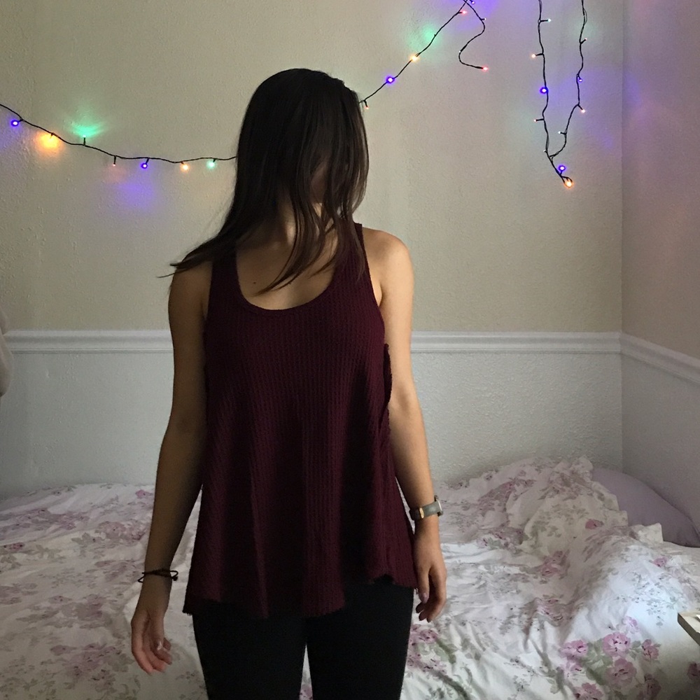 Maroon Red Soft Knit Tank - Picture 1 of 4