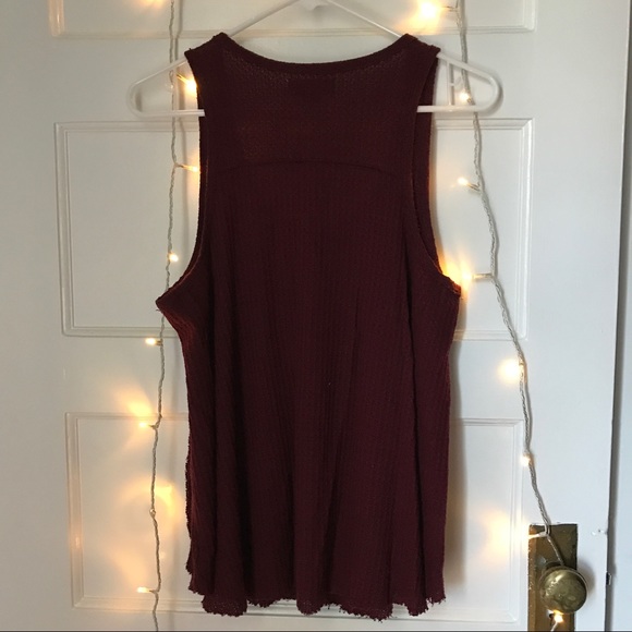 Maroon Red Soft Knit Tank - Picture 3 of 4