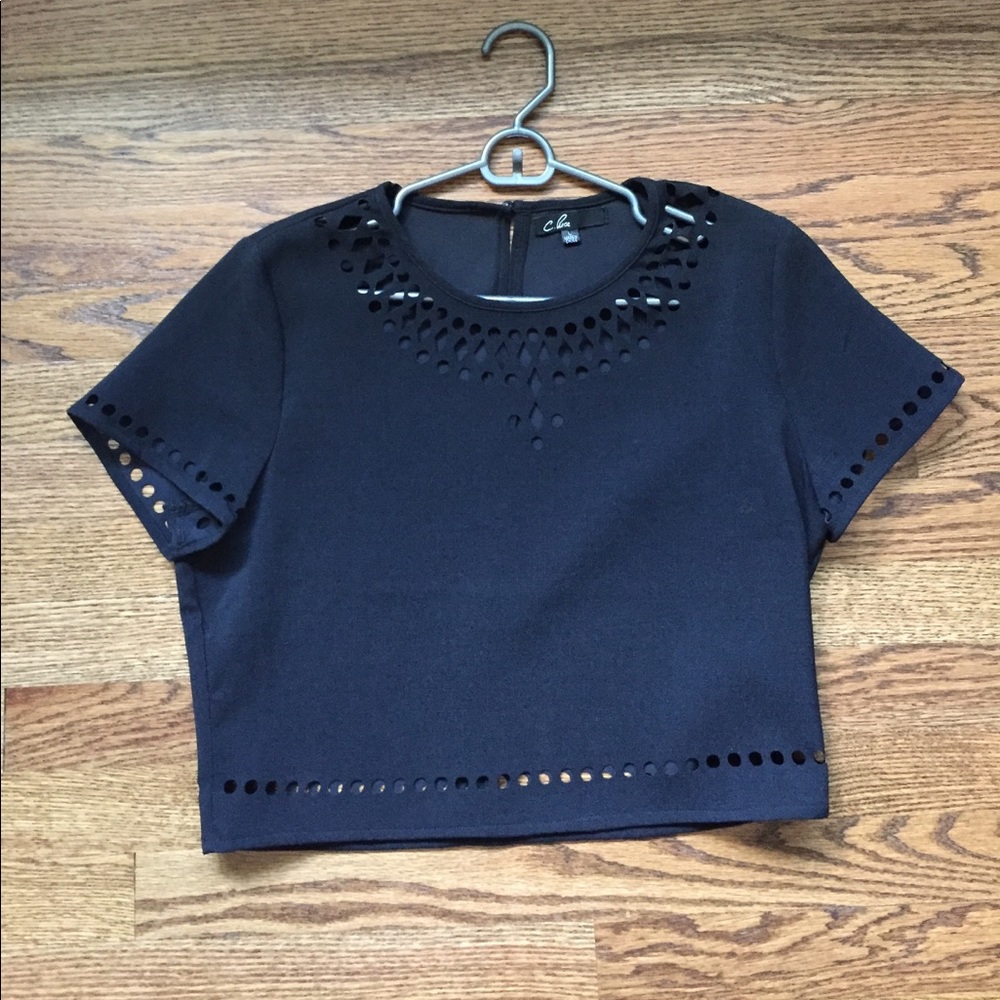 Black cropped top