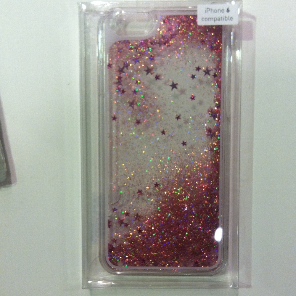 Pink falling glitter Iphone case