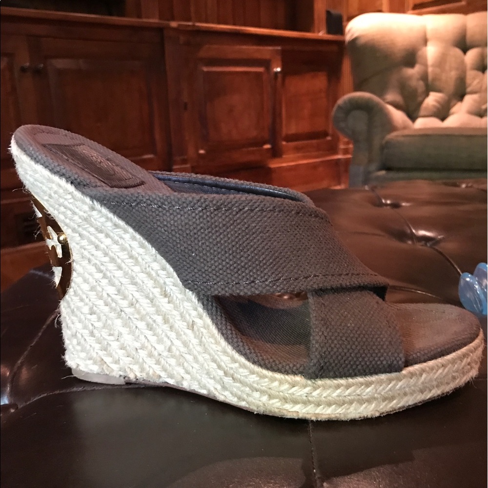 Tory Burch Criss Cross wedge sandals 9.5