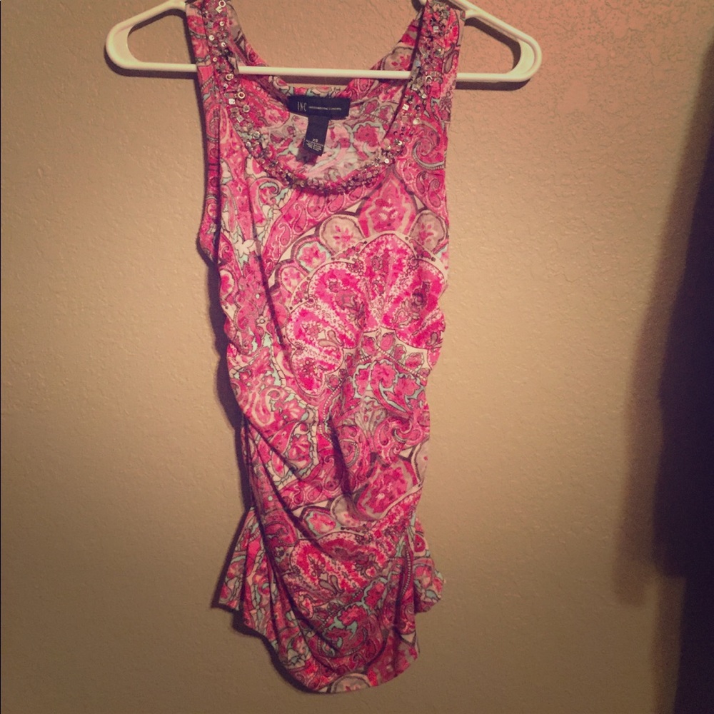 Pink multi colored blouse