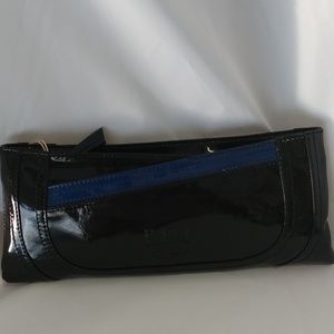 NOAH Zia Clutch Modern PVC Black Blue Vegan