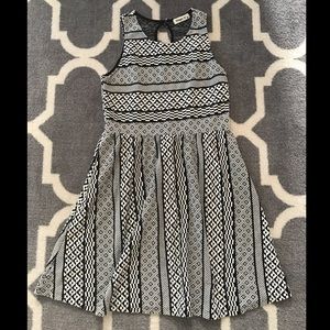"Ginger G" Black/White Geometric Skater Dress