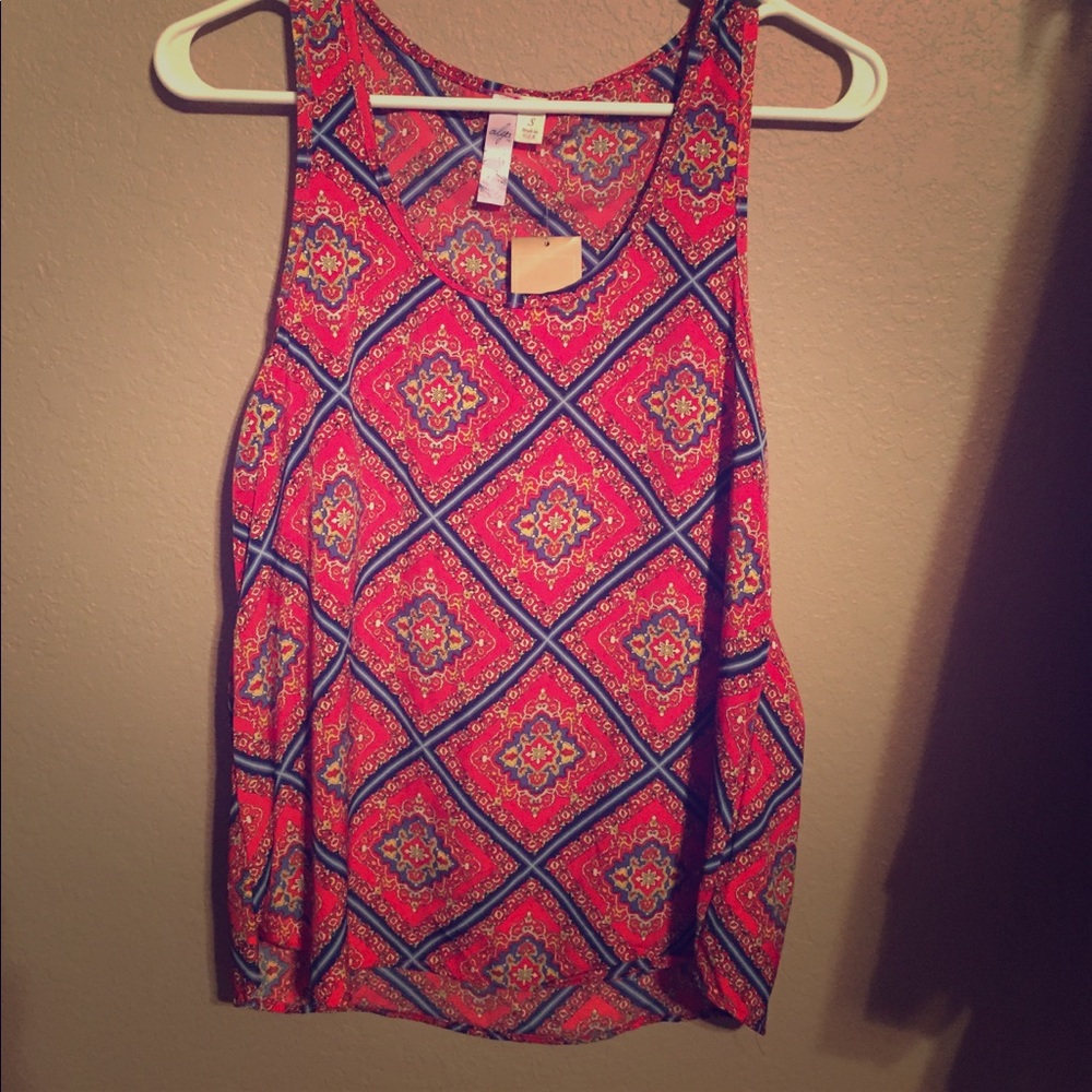Red pattern blouse