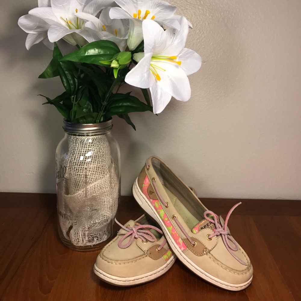 Green/Pink/Tan Sperry's