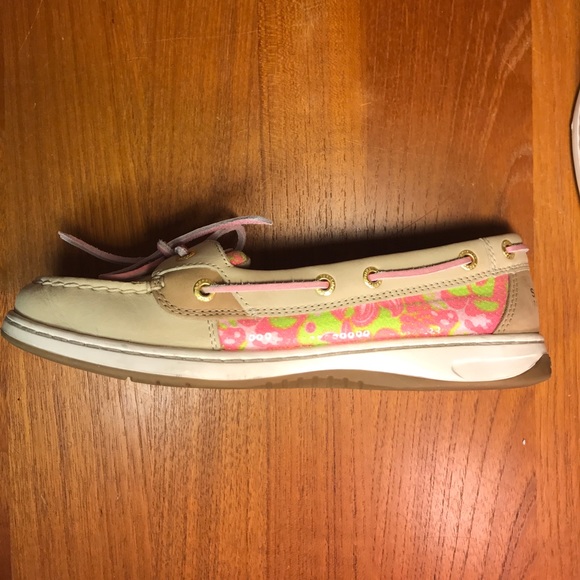 Green/Pink/Tan Sperry's - Picture 3 of 4
