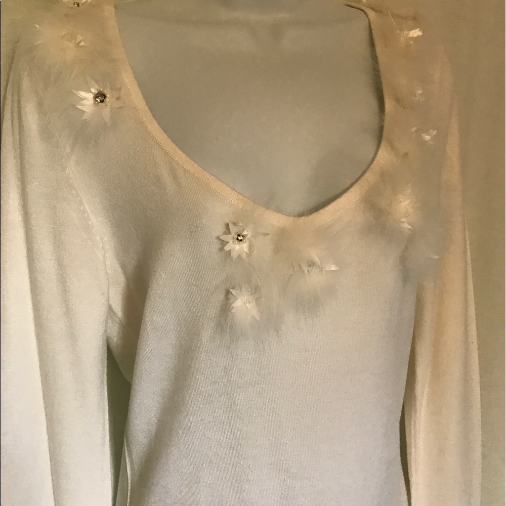 Boston Proper feather sweater