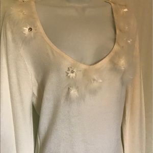 Boston Proper feather sweater