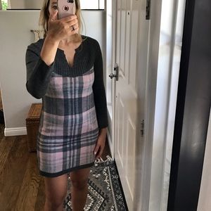 Plaid sweater dress