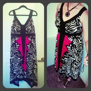 V Neck Sleeveless Asymmetrical-Hem Dress