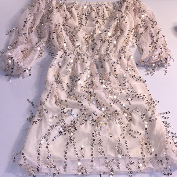 🎉HP!🎉LAST ONE! Sexy Gold Sequins/Fringe Dress - Picture 6 of 8