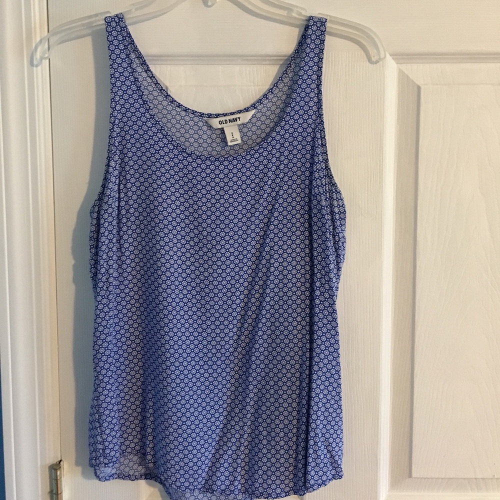 Blue flowy tank top