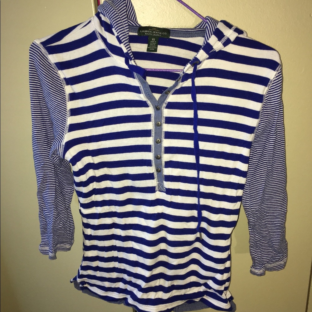 Ralph Lauren blue and white strip long sleeve