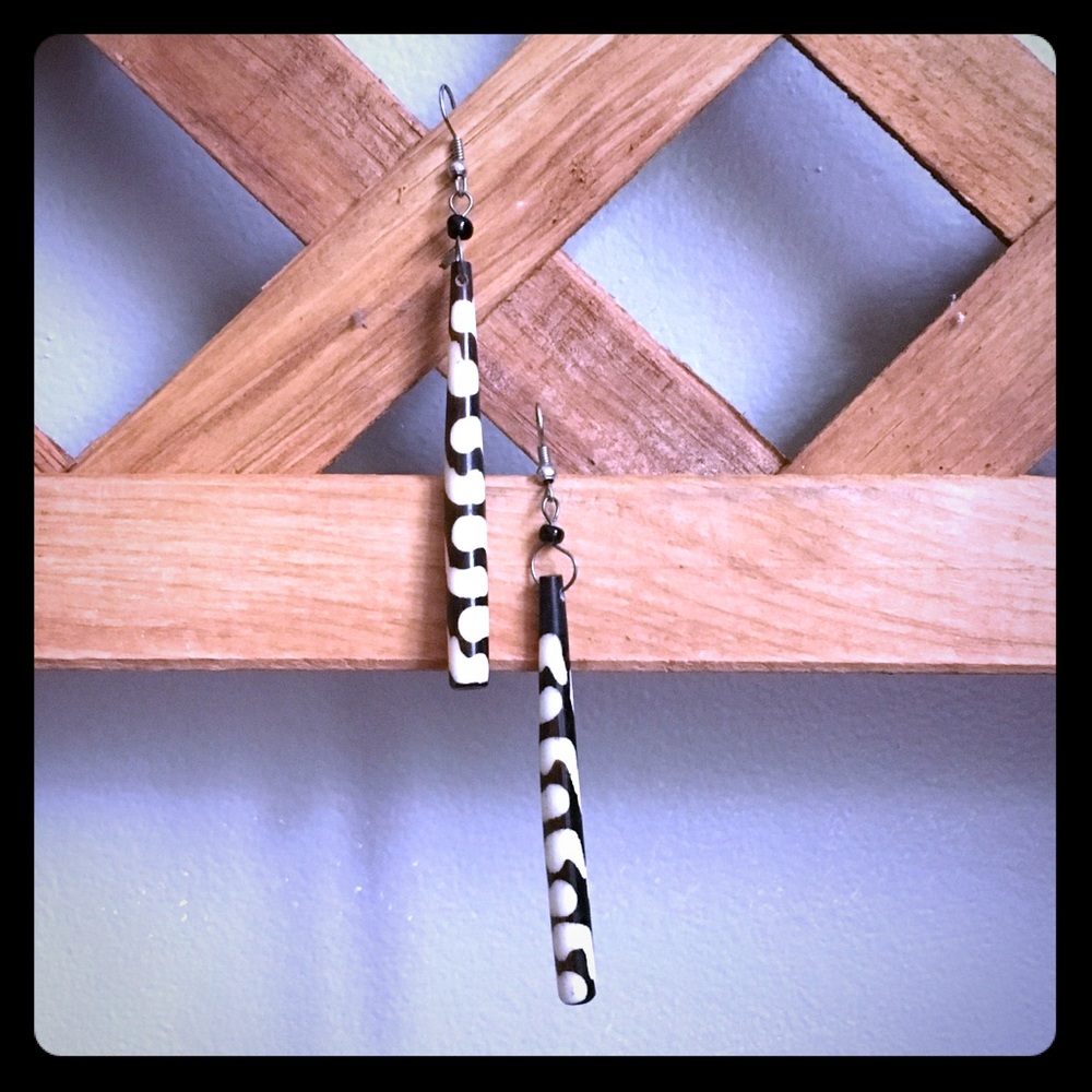 African inspired drop earrings