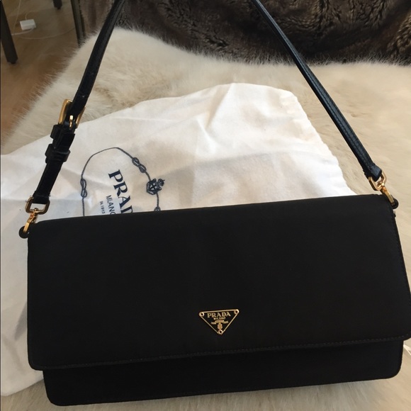 Prada Handbags - Prada Black Nylon Evening Bag