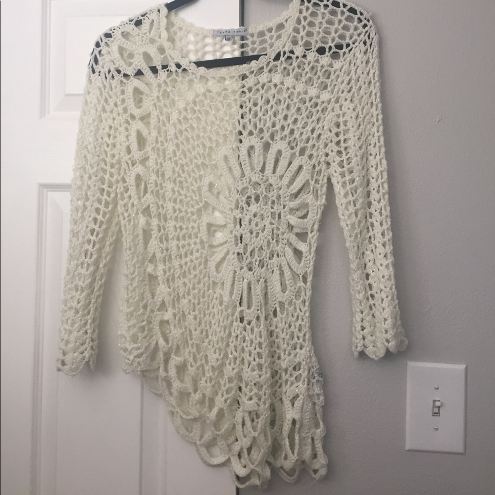 White Crocheted Sweater
