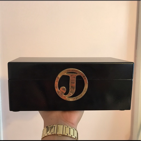 Other - Classic black and gold "J" initial jewelry box