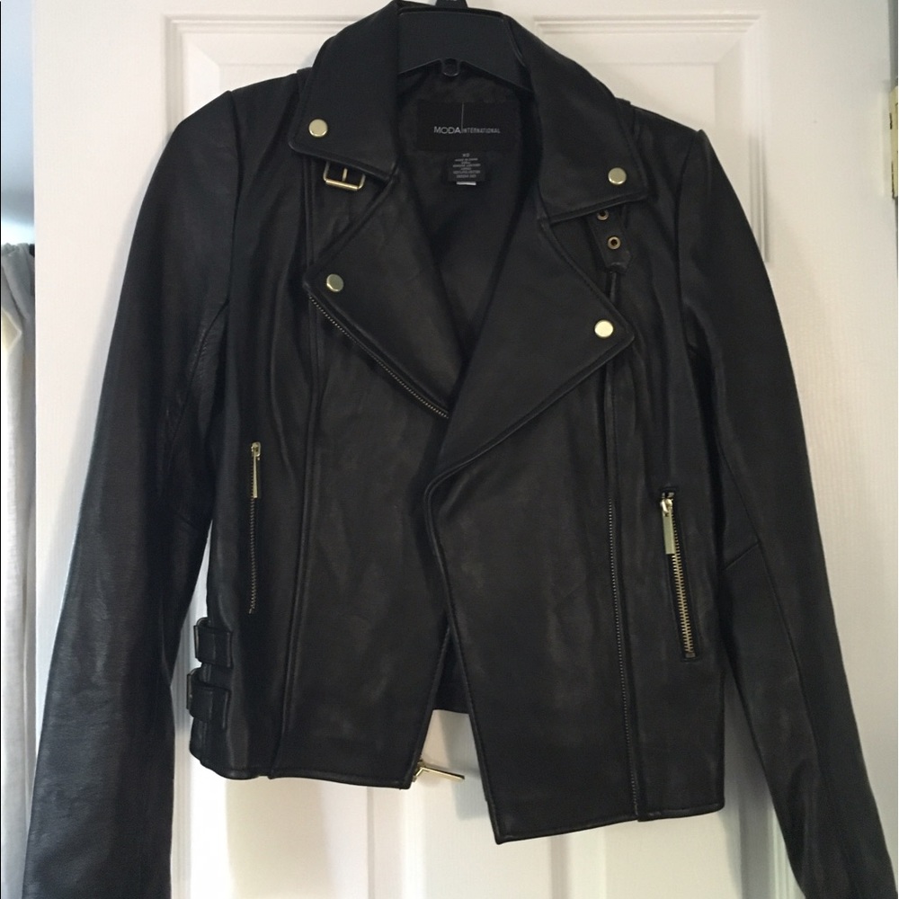 Black Genuine Leather Motorcycle Jacket