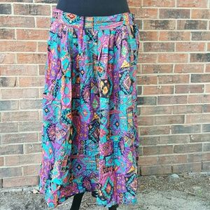 Vintage Geometric Colorful Skirtp