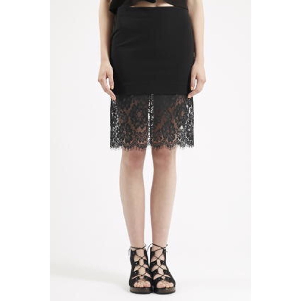 NWT TOPSHOP Lace Midi Skirt Bodycon
