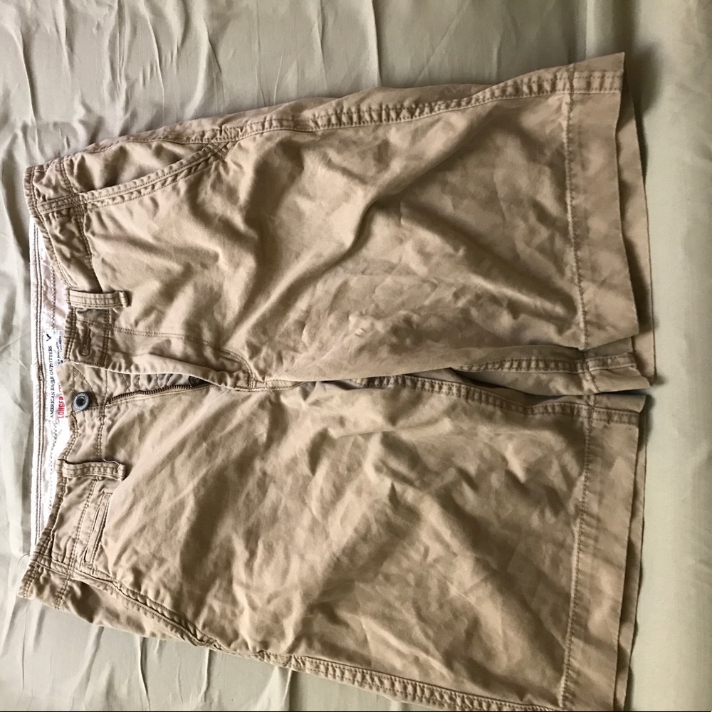 Longer Length khaki shorts