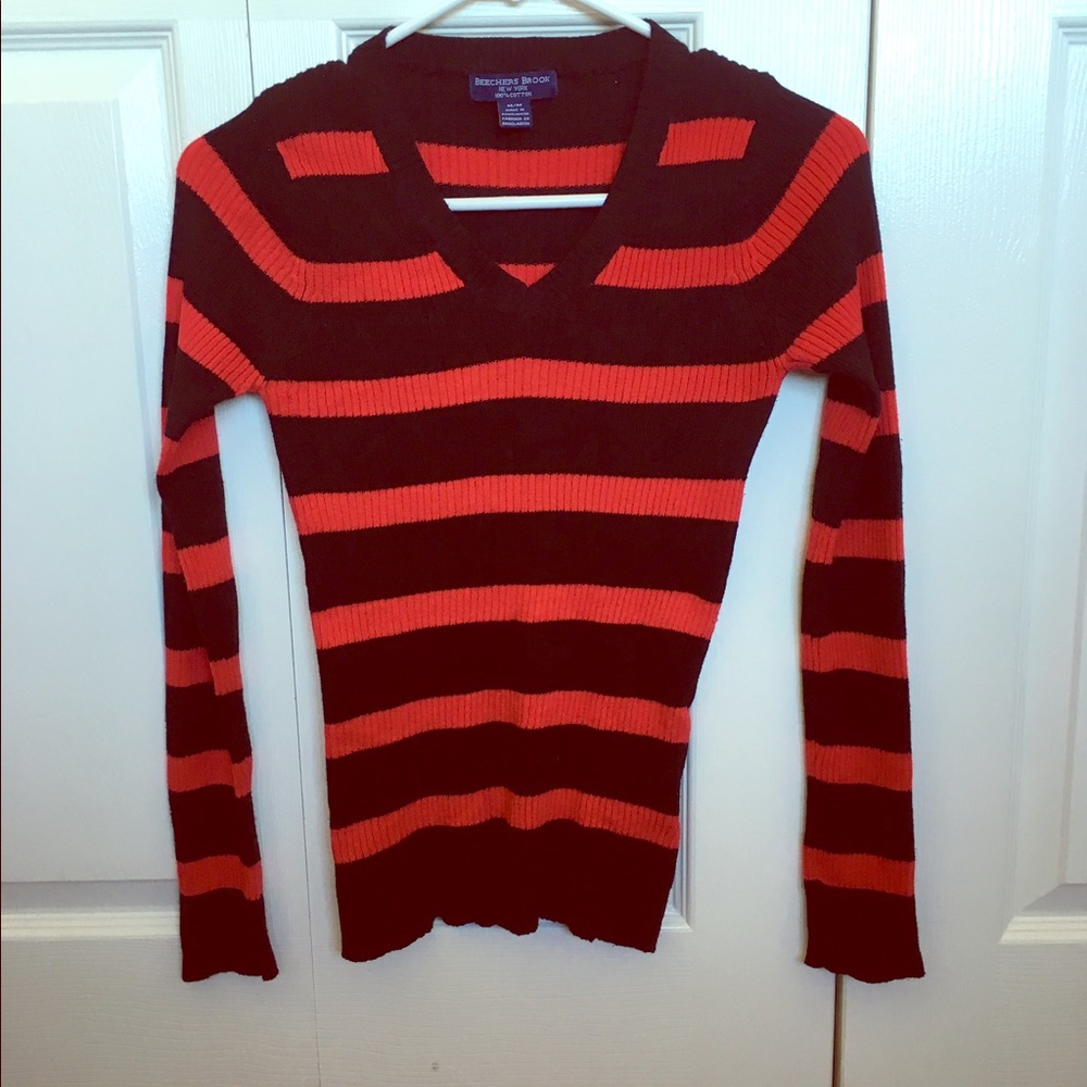 Black and Red Striped Sweater