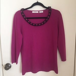 Neiman Marcus Embellished Cashmere Sweater