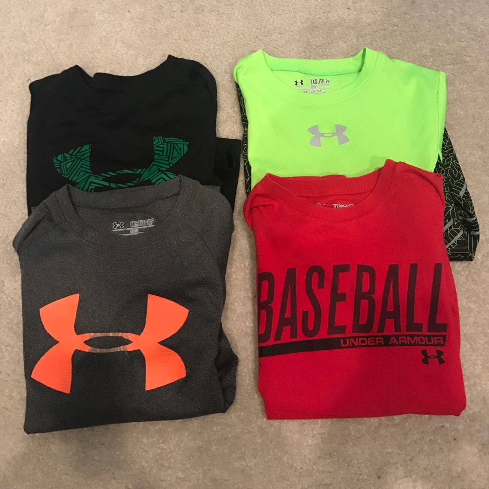 4 youth XS Under Armour shirts