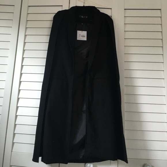Wool cape coat black - Picture 1 of 3