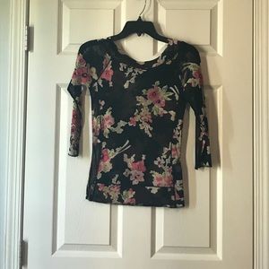 Gently used black floral top