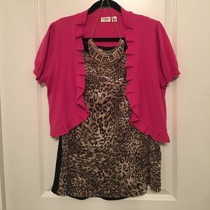 Sequin Leopard print tank top