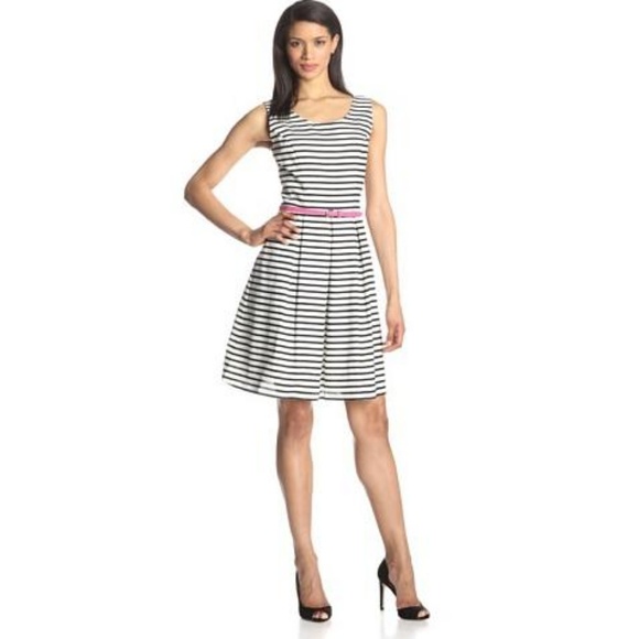 Tiana B. Dresses & Skirts - Diana B. Sleeveless striped fit and flair dress