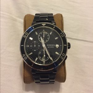 FOSSIL black chronograph watch