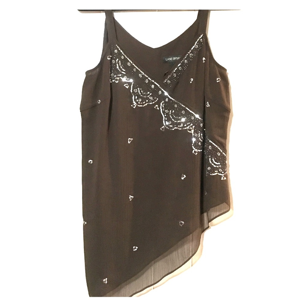 Lane Bryant Asymmetrical Brown Blouse