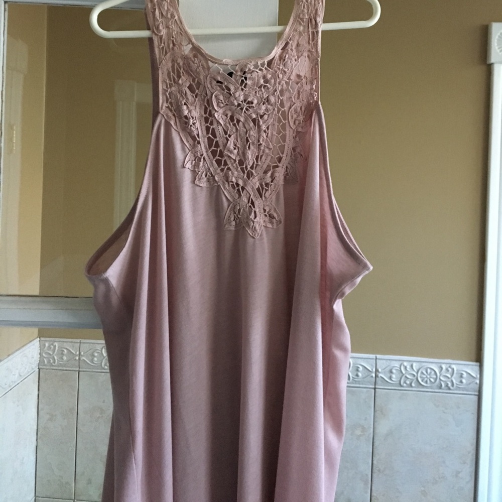 Pink lace tank top