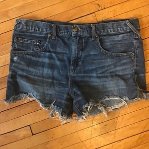 Free People distressed jean shorts