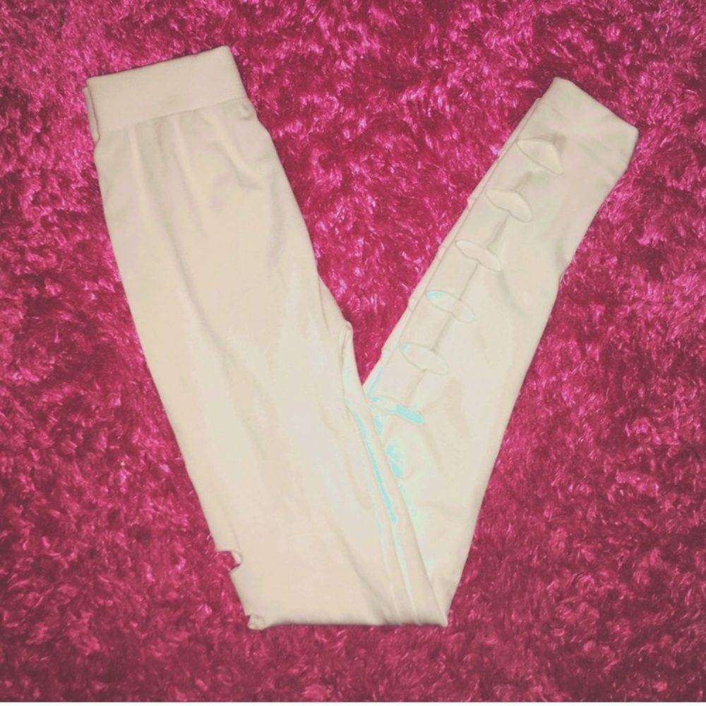 White Cut Leggings