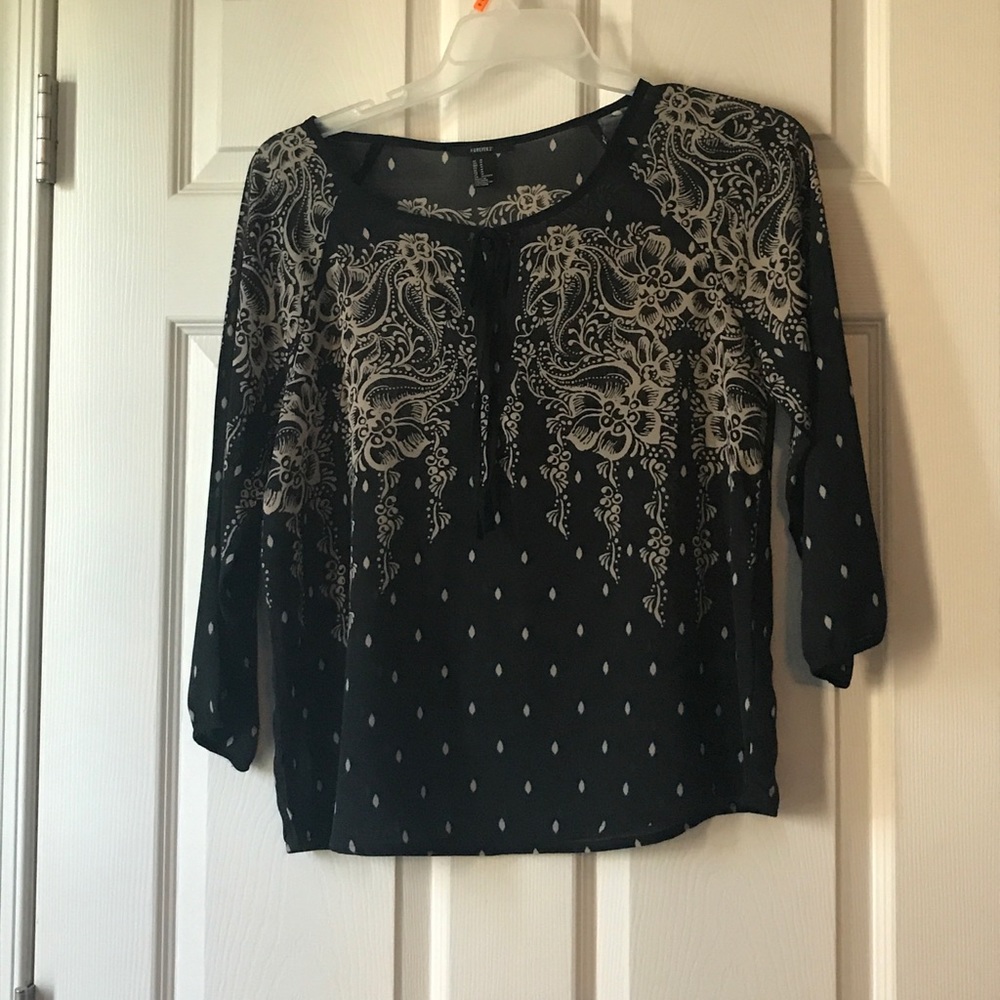 Black and Beige Forever 21 Top