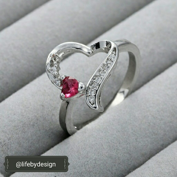 925 Sterling Silver Natural Ruby Gemstone Ring - Picture 3 of 3