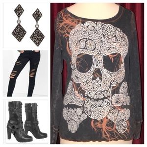One World Skull and Crossbones Top
