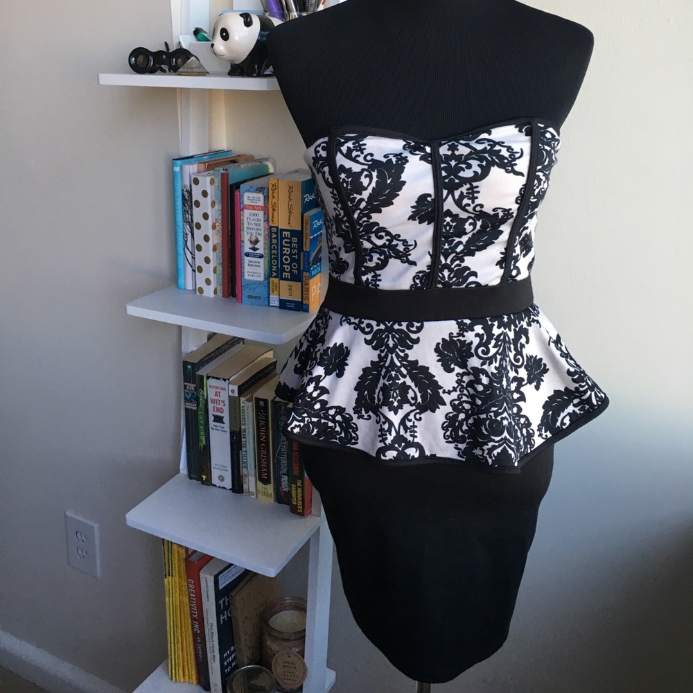 Black/White peplum dress