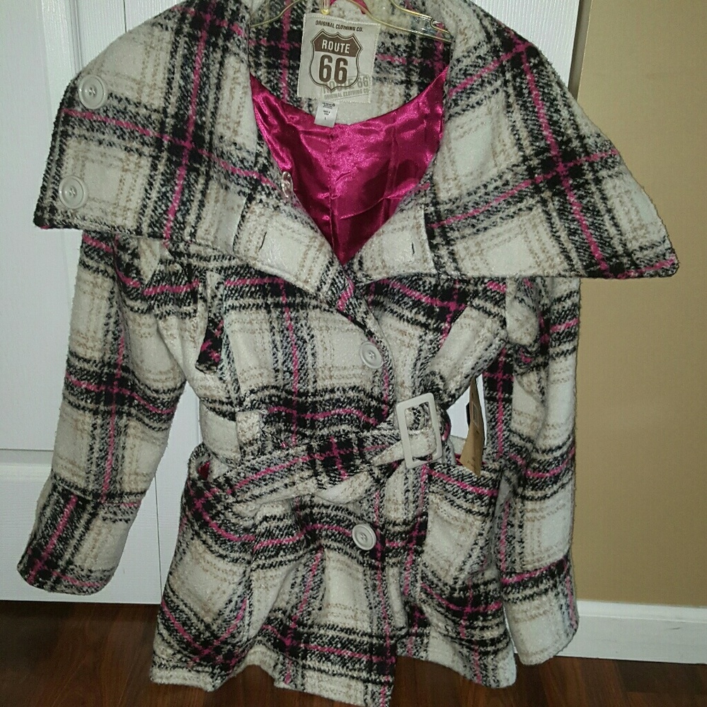 NWT Plaid pea coat
