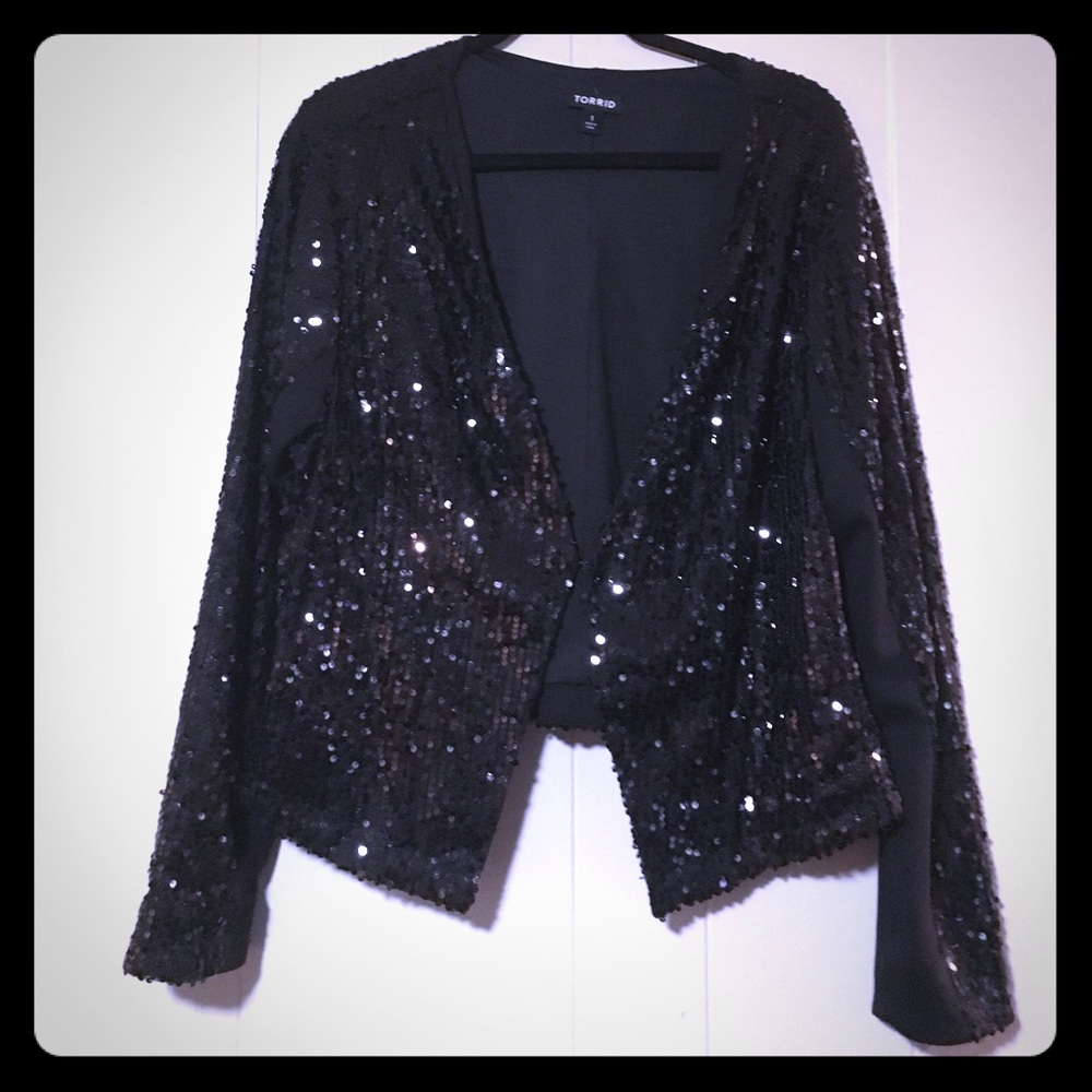 Torrid Black Sequined Blazer