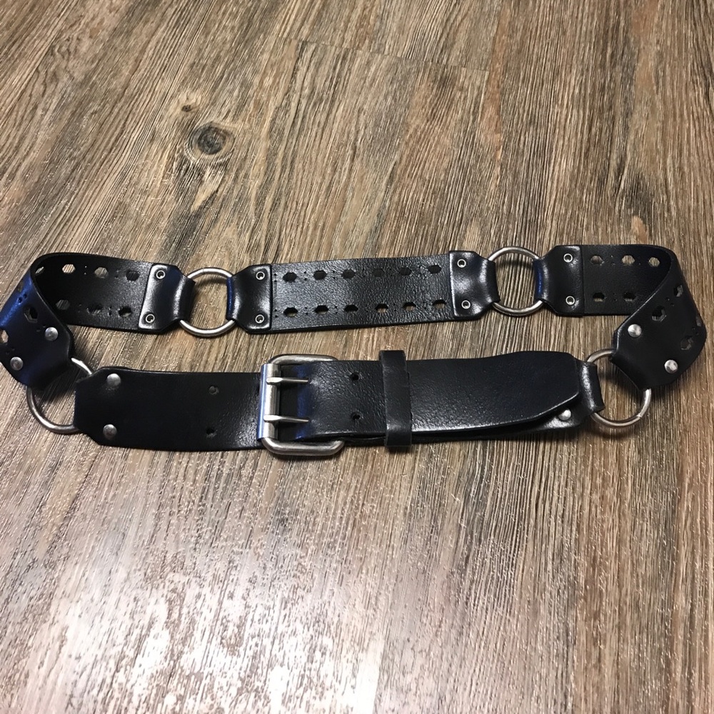 Leather black belt