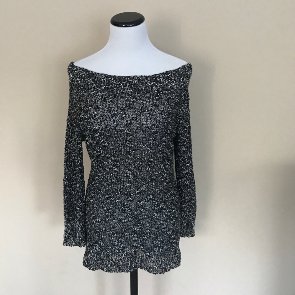 Mesh Off the Shoulder Mesh Sweater